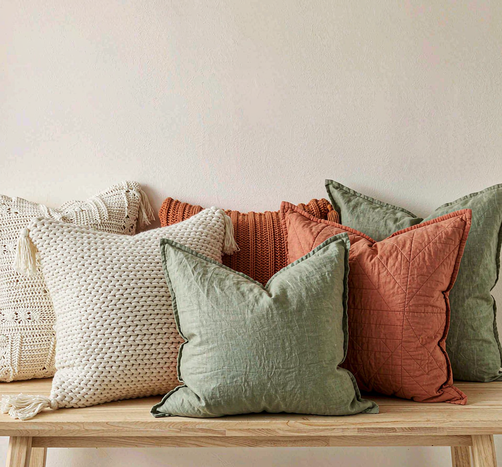 Decorative cushions and throw pillows